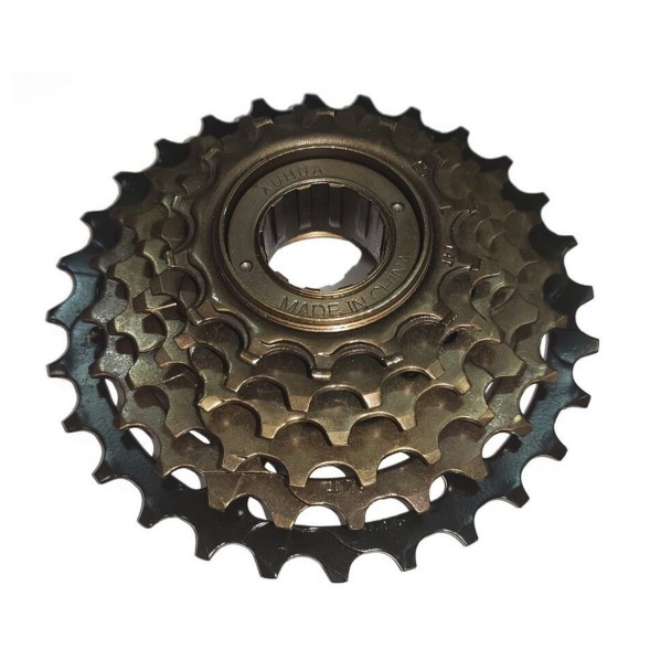 Трещотка велосипедная Sanyou FW-06, 6 ск., звезды 14-28, черный/коричневый