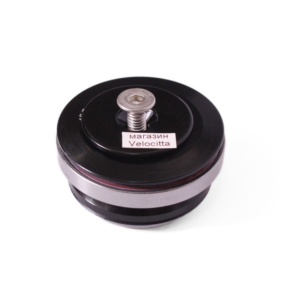 Рулевая колонка Neco H373, 1-1/8&amp;quot;-1.5&amp;quot;, интегрированная, адаптер конусный стакан - прямой шток (конус нижний) 30 мм, 2 промподшипника, компрессионное кольцо AL, верхняя крышка h=15 мм с пыльником, 2 проставочных кольца, с якорем