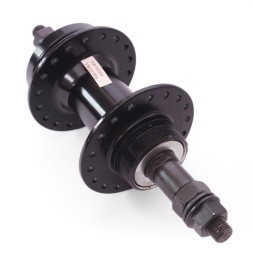 Велосипедная втулка A208R black, задняя, ось 3/8"х135x175 мм, алюминиевая, под диск 6 болтов, под трещотку, на гайках, 36 отверстий, инд.упак.