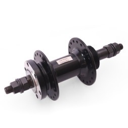 Велосипедная втулка A208R black, задняя, ось 3/8"х135x175 мм, алюминиевая, под диск 6 болтов, под трещотку, на гайках, 36 отверстий, инд.упак.