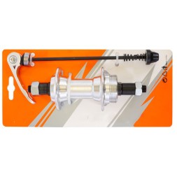 Втулка велосипедная A201RQ, задняя, ось 3/8&amp;quot;х135x145 мм, под V-br, под трещотку, с эксцентриком, 36H, алюминий, серебро