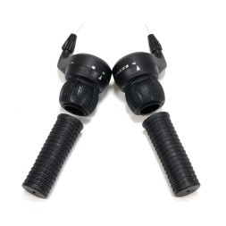 Шифтеры велосипедные CSTAR T70-3х7-BK, ревошифт, левый/правый (3x7) ск., тросы, оплетка, грипсы 90 мм, б/уп.