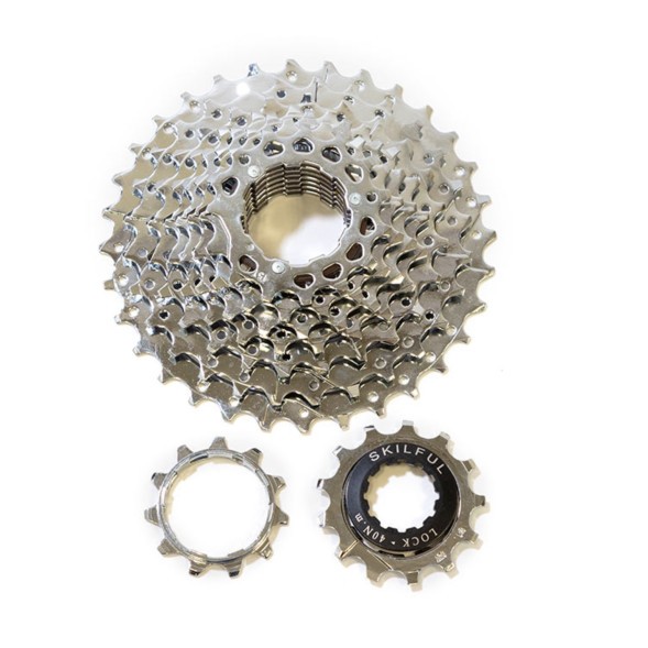 Кассета велосипедная Skilful CS-300-9-NP, 9 скоростей, диапозон зубьев 11-32T, сталь, никелированная, без уп.