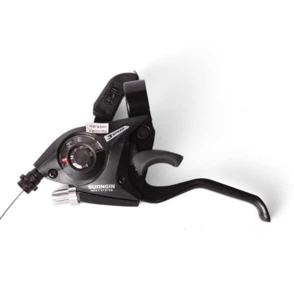 Переключатель для велосипеда Suangin, аналог ST-EF51, шифтер+тормозная ручка, 3 скорости, левый, трос