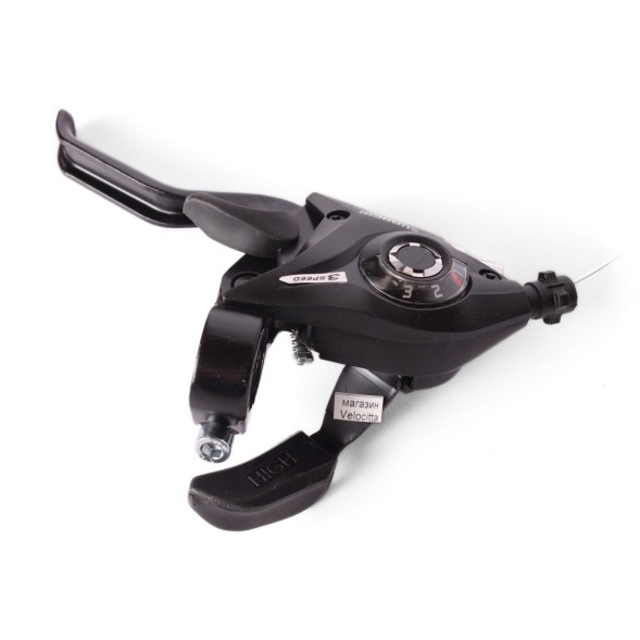 Переключатель для велосипеда Suangin, аналог ST-EF51, шифтер+тормозная ручка, 3 скорости, левый, трос