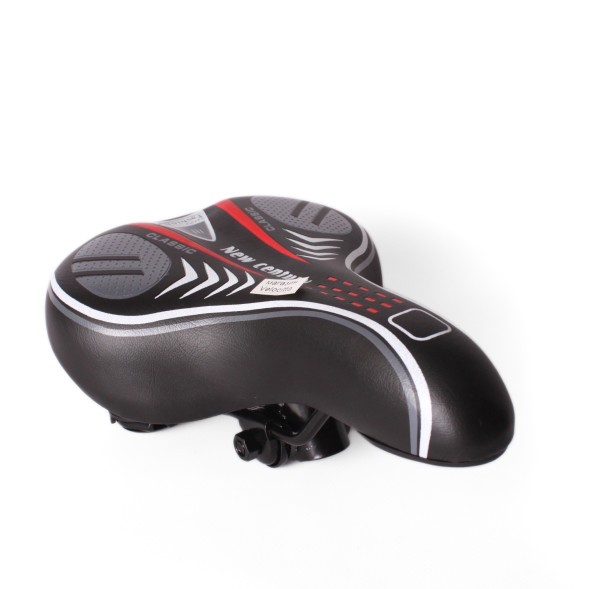 Седло велосипедное Saddle HF-AZ &amp;quot;Classic&amp;quot;, 185x255 мм, пружины закрытого типа, с замком, черно-серый