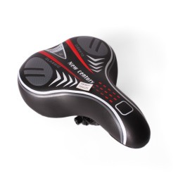 Седло велосипедное Saddle HF-AZ "Classic", 185x255 мм, пружины закрытого типа, с замком, черно-серый