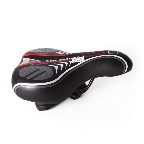 Седло велосипедное Saddle HF-AZ &amp;quot;Classic&amp;quot;, 185x255 мм, пружины закрытого типа, с замком, черно-серый