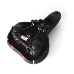 Седло велосипедное Saddle HF-AZ "Classic", 185x255 мм, пружины закрытого типа, с замком, черно-серый