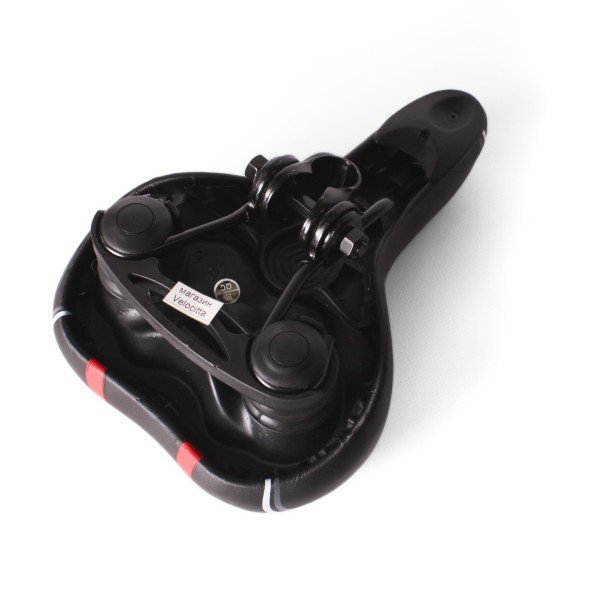 Седло велосипедное Saddle HF-AZ &amp;quot;Classic&amp;quot;, 185x255 мм, пружины закрытого типа, с замком, черно-серый