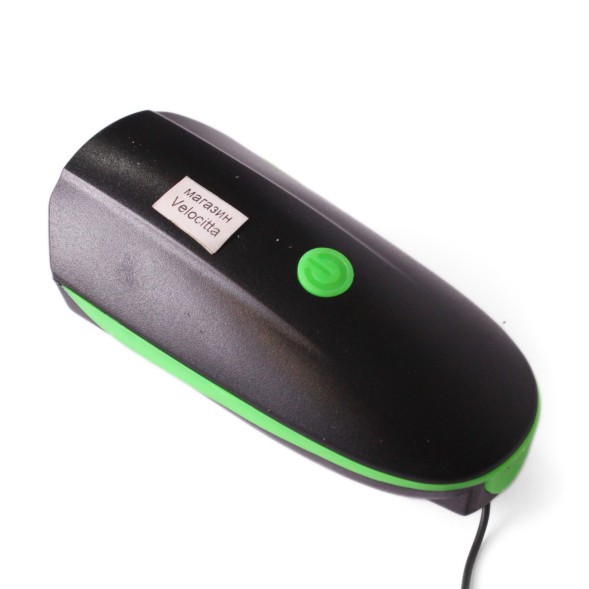 Фара велосипедная KMS, передняя, с сигналом, USB, CREE LED, 250lm/140db, 3 функции, влагозащита, комплект батареек, зеленый