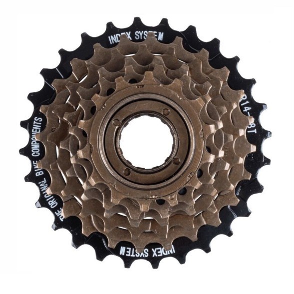 Трещотка DTO FW-1002, PURK, 6 скор., 14-28T, коричн./черный