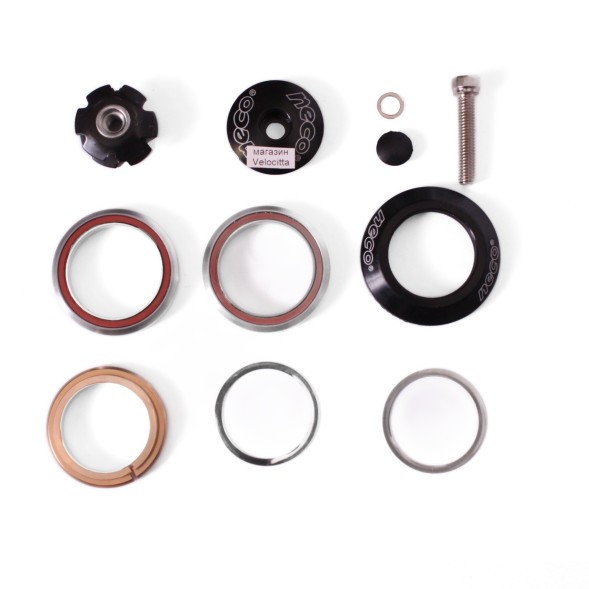 Рулевая колонка Neco H51, 1-1/8&amp;quot;, интегрированная, безрезьбовая (28.6x42x30), подшипн. 45°x 45°, высота 9.4 мм, с якорем