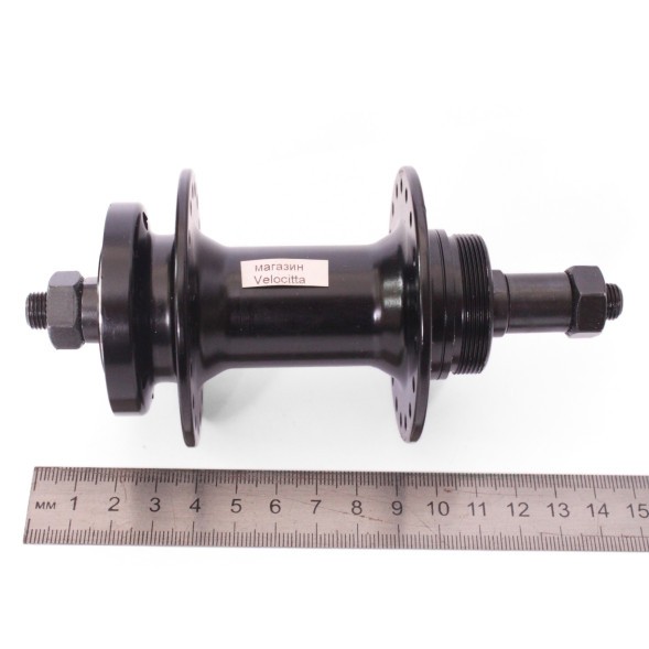 Втулка задняя A208RQ black, ось 3/8&amp;quot;х135x145 мм, под диск 6 болтов, под трещотку, на эксцентрике, 36 отверстий, алюминиевая, box