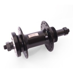 Втулка задняя A208RQ black, ось 3/8"х135x145 мм, под диск 6 болтов, под трещотку, на эксцентрике, 36 отверстий, алюминиевая, box