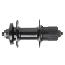 Втулка велосипедная A282RBQ-32, задняя, ось 3/8"х135x145 мм, под диск 6 болтов, под кассету 8/10 ск., на эксцентрике, 32 отверстия, промподшипники, алюминий, Black