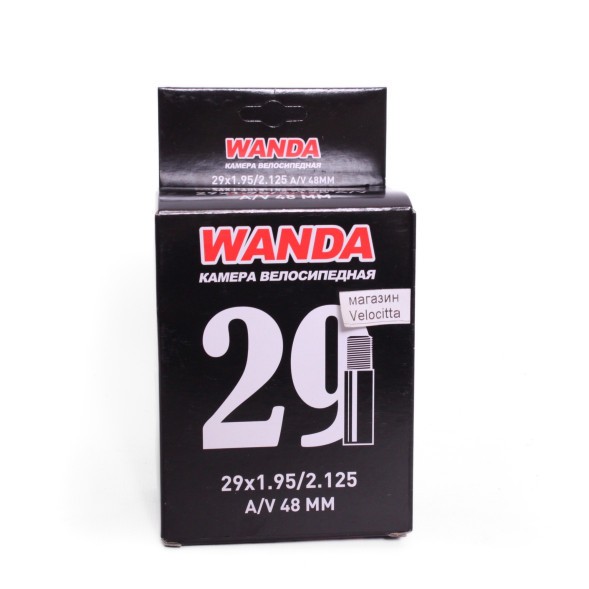 Велокамера Wanda 29&amp;quot;x1.95-2.125, AV -48 мм, инд.упак