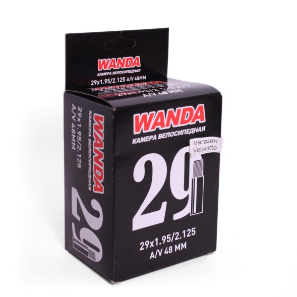 Велокамера Wanda 29&amp;quot;x1.95-2.125, AV -48 мм, инд.упак