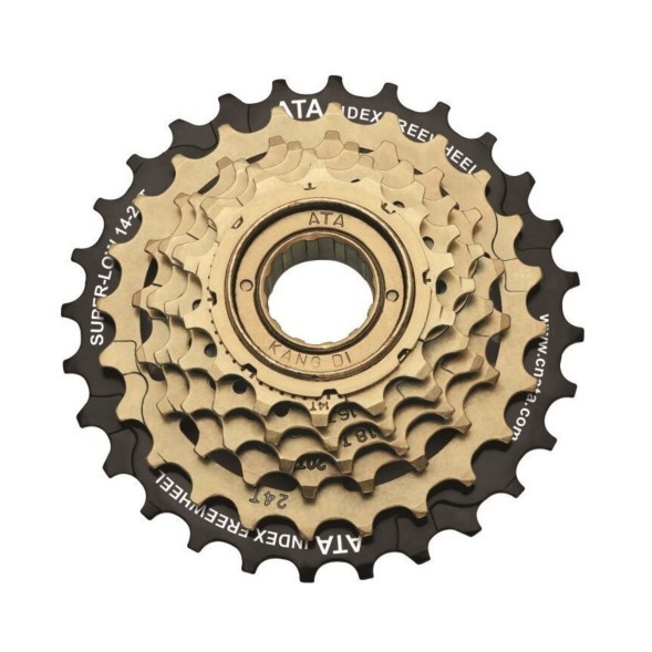 Трещотка ATA KDF-611, 6 скоростей, зубья 14-28T, Kangyue, brown/black