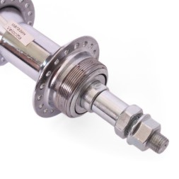 Втулка задняя 16 R, ось 3/8"х135x175 мм, сталь, под V-br, под трещотку, на гайках, 36H, серебристая