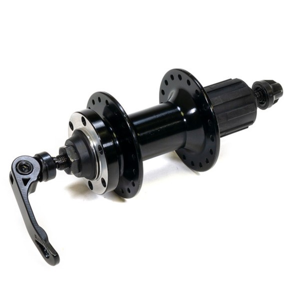 Втулка задняя A282RBQ-36, ось 3/8&amp;quot;х135x145 мм, алюминиевая, диск 6 болтов, под кассету 8/10скоростей, с эксцентриком, 36H,  промподшипники, Black