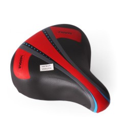 Седло велосипедное Saddle, подростковое, 190x210 мм, пружинное, с замком, черно-красный