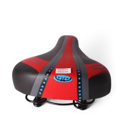 Седло велосипедное Saddle, подростковое, 190x210 мм, пружинное, с замком, черно-красный