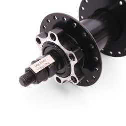 Веловтулка задняя 44 R, ось 3/8"х135x175 мм, стальная, Disk, под трещотку, с гайками, 36 отверстий, черная