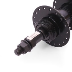 Веловтулка задняя 44 R, ось 3/8"х135x175 мм, стальная, Disk, под трещотку, с гайками, 36 отверстий, черная