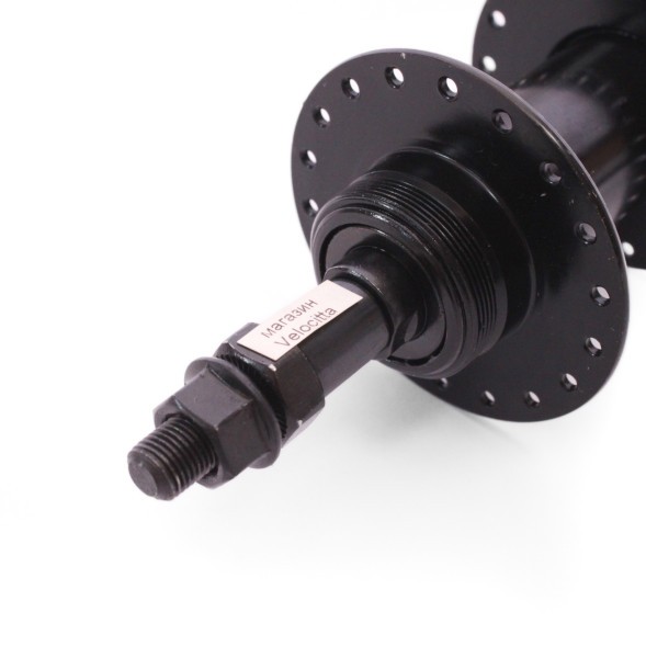 Веловтулка задняя 44 R, ось 3/8&amp;quot;х135x175 мм, стальная, Disk, под трещотку, с гайками, 36 отверстий, черная