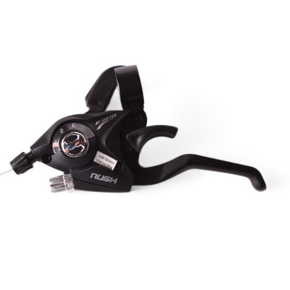 Переключатель с торм. ручкой Rush (Radius), аналог ST-EF51, 3 скорости, индексная, левая, трос, черный