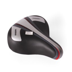 Седло велосипедное Saddle, подростковое, 190x210 мм, пружинное, с замком, черно-серый