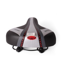 Седло велосипедное Saddle, подростковое, 190x210 мм, пружинное, с замком, черно-серый