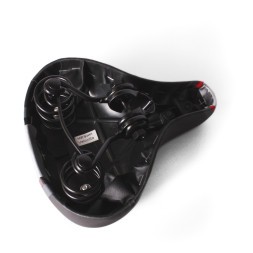 Седло велосипедное Saddle, подростковое, 190x210 мм, пружинное, с замком, черно-серый