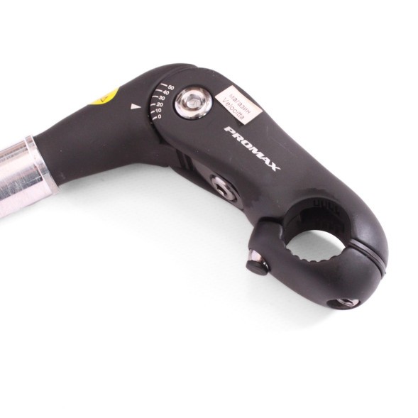 Вынос руля алюминиевый Promax, регулируемый, резьбовой, под руль 25.4 мм, 28.6 мм, 85/180мм, 0°/+50°, black