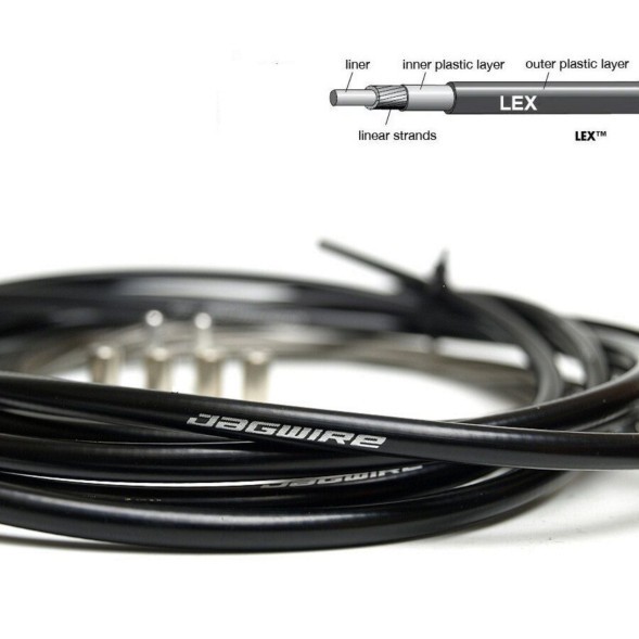 Оплетка троса переключения Jagwire LEX-SP, Ø 4 мм, продольное сечение, бухта 20 м, черный