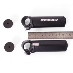Рога на велоруль Zoom A27, 100 мм, алюминий, Lock On, черный, блистер