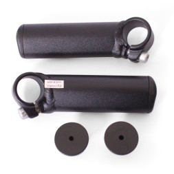 Рога на велоруль Zoom A27, 100 мм, алюминий, Lock On, черный, блистер