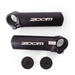 Рога на велоруль Zoom A27, 100 мм, алюминий, Lock On, черный, блистер