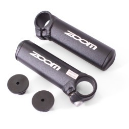 Рога на велоруль Zoom A27, 100 мм, алюминий, Lock On, черный, блистер