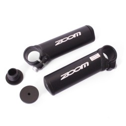 Рога на велоруль Zoom A27, 100 мм, алюминий, Lock On, черный, блистер
