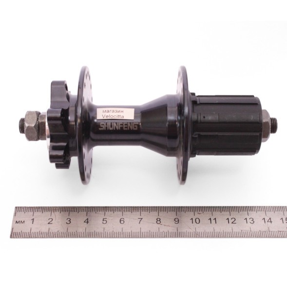 Втулка задняя A260R black, ось 3/8&amp;quot;х135x145 мм, алюмин., под диск 6 болтов, под кассету 8/10 ск., с эксцентриком, 36 отверстий, б/уп.