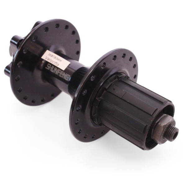 Втулка задняя A260R black, ось 3/8&amp;quot;х135x145 мм, алюмин., под диск 6 болтов, под кассету 8/10 ск., с эксцентриком, 36 отверстий, б/уп.