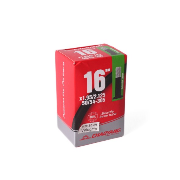 Камера велосипедная Chaoyang 16&amp;quot;x1.95-2.125 (50/54-305), AV 33 мм, инд.упак.