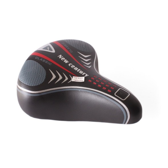 Седло велосипедное Saddle, пружинное, 210x240 мм, с замком, черно-серый