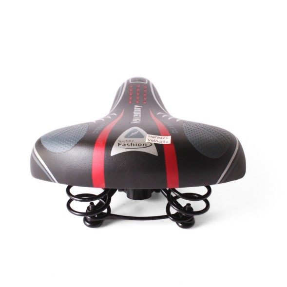 Седло велосипедное Saddle, пружинное, 210x240 мм, с замком, черно-серый