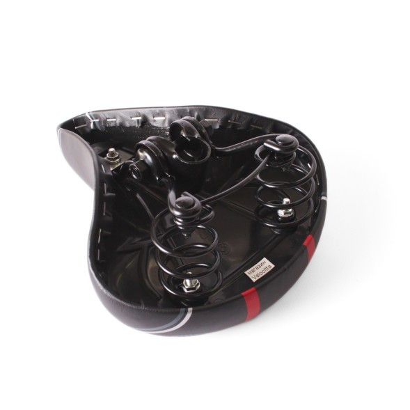 Седло велосипедное Saddle, пружинное, 210x240 мм, с замком, черно-серый