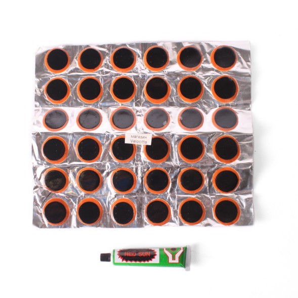 Велоаптечка Red Sun RS3601, заплатки, 36 штук, 32 мм, клей