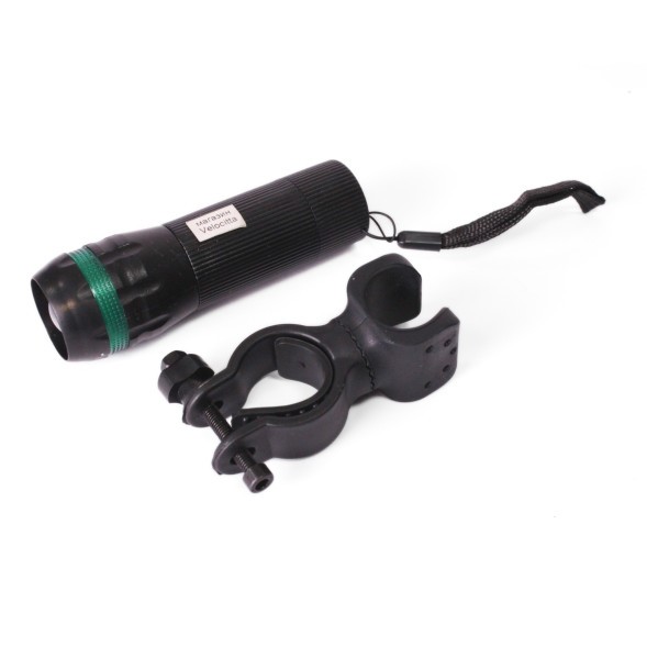 Фара для велосипеда KMS 7000, передняя, 3 режима, с меняющимся фокусом, 1 Вт, без батареек, AAAx3, зеленый