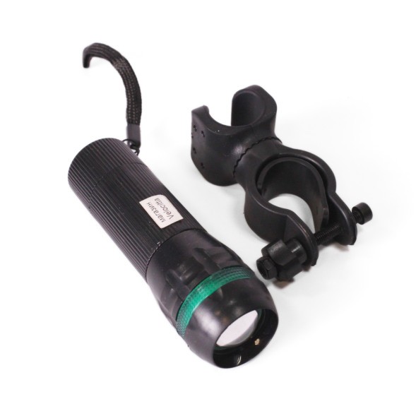 Фара для велосипеда KMS 7000, передняя, 3 режима, с меняющимся фокусом, 1 Вт, без батареек, AAAx3, зеленый